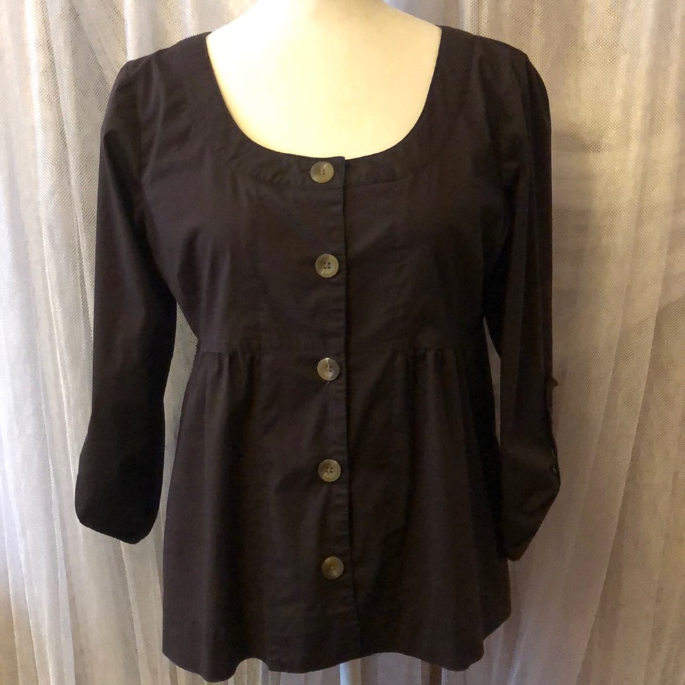 Old Navy Brown Button Up Blouse
